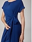preiswerte Maxi-Kleider-High Stretch Belted Maxi Dress
