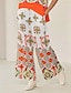 cheap Pants &amp; Shorts-Satin Bohemia Wide Leg Pocket Pants