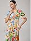 economico Vestiti maxi-Cinched Waist Floral Dress