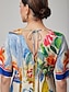 economico Vestiti mini-Straight V Neck Floral Mini Dress