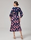 preiswerte Maxi-Kleider-Print Pleated Maxi Dress