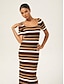 abordables Vestidos Maxi-Striped Fitted Maxi Dress