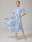 cheap Maxi Dresses-Patterned Chain Tie Long Dress
