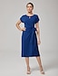 preiswerte Maxi-Kleider-High Stretch Belted Maxi Dress