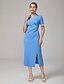 cheap Maxi Dresses-Polo V Neck Waist Defining Knit Dress