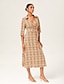 cheap Maxi Dresses-Vintage Print Stretch Wrap Maxi Dress