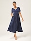 economico Vestiti maxi-Cotton Knit Woven Panel Dress