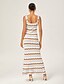 abordables Vestidos Maxi-Stripe Hollow Out Suspender Dress