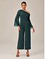 cheap Jumpsuits-Asymmetric Shoulder Draped Jumpsuit