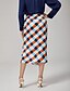 cheap Skirts-Print Pleat Slit Skirt