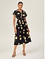 economico Abiti midi-Polka Dot Cinched Retro Dress