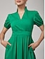 abordables Vestidos Maxi-Cotton Puff Sleeve Dress