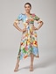 economico Vestiti maxi-Cinched Waist Floral Dress