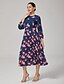 preiswerte Maxi-Kleider-Print Pleated Maxi Dress