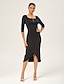abordables Vestidos de Midi-Ribbed Cotton Cinched Tulip Dress