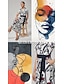 cheap Maxi Dresses-Abstract Face Art Shirt Dress