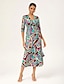 abordables Vestidos Maxi-Printed Silk Wrap Dress