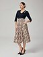 cheap Maxi Dresses-Spliced Pattern Knit Dress