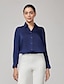 cheap Blouses-Panelled Pleated V Neck Blouse
