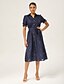 cheap Midi Dresses-Jacquard Textured Collared Shirt Dress