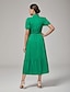 abordables Vestidos Maxi-Cotton Puff Sleeve Dress