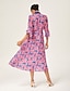 preiswerte Maxi-Kleider-Leopard Chiffon Pleated Cinched Dress