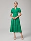 abordables Vestidos Maxi-Cotton Puff Sleeve Dress