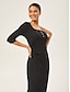 abordables Vestidos de Midi-Ribbed Cotton Cinched Tulip Dress