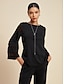 cheap Blouses-Chiffon Modal Illusion Sleeve Crew Neck Shirt