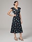 cheap Maxi Dresses-Parrot Print Satin Cinched Dress