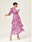 abordables Vestidos Maxi-Leopard Chiffon Cinched Dress