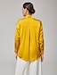 cheap Blouses-Satin Loose Long Sleeve Blouse