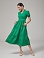 abordables Vestidos Maxi-Cotton Puff Sleeve Dress