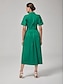 economico Vestiti maxi-Vintage Cotton Pleated Waist Dress Shirt
