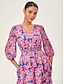 abordables Vestidos Maxi-Leopard Chiffon Cinched Dress