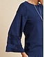 cheap Blouses-Chiffon Modal Illusion Sleeve Crew Neck Shirt