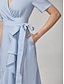 cheap Maxi Dresses-Stripe Tencel Wrap Dress