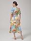 economico Vestiti maxi-Cinched Waist Floral Dress