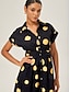 economico Abiti midi-Polka Dot Cinched Retro Dress