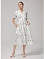 cheap Maxi Dresses-Smocked Chain Print Corset Dress