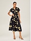economico Abiti midi-Polka Dot Cinched Retro Dress