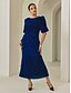 economico Abiti da festa-Sequin Puff Sleeve Velour Maxi Dress