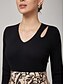 cheap Maxi Dresses-Spliced Pattern Knit Dress