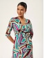 abordables Vestidos Maxi-Printed Silk Wrap Dress