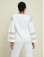 cheap Matching Sets-Chiffon Modal Illusion Sleeve Shirt &amp; Pocket Pants Set