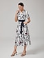 cheap Maxi Dresses-Abstract Face Art Shirt Dress