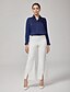 cheap Blouses-Panelled Pleated V Neck Blouse