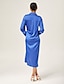 cheap Midi Dresses-Asymmetric Cross Front Dress Shirt