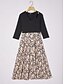 cheap Maxi Dresses-Spliced Pattern Knit Dress