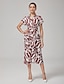 baratos Vestidos Tamanhos Grandes-Geometric Retro Pleat Dress